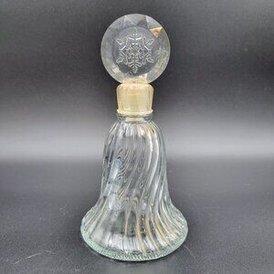 Vintage Avon Crystal Snowflake Christmas Glass Bell Bottle Glass Perfume Cologne